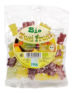 Pural Tutti frutti zure snoepjes zonder gelatine bio 100g - 4310